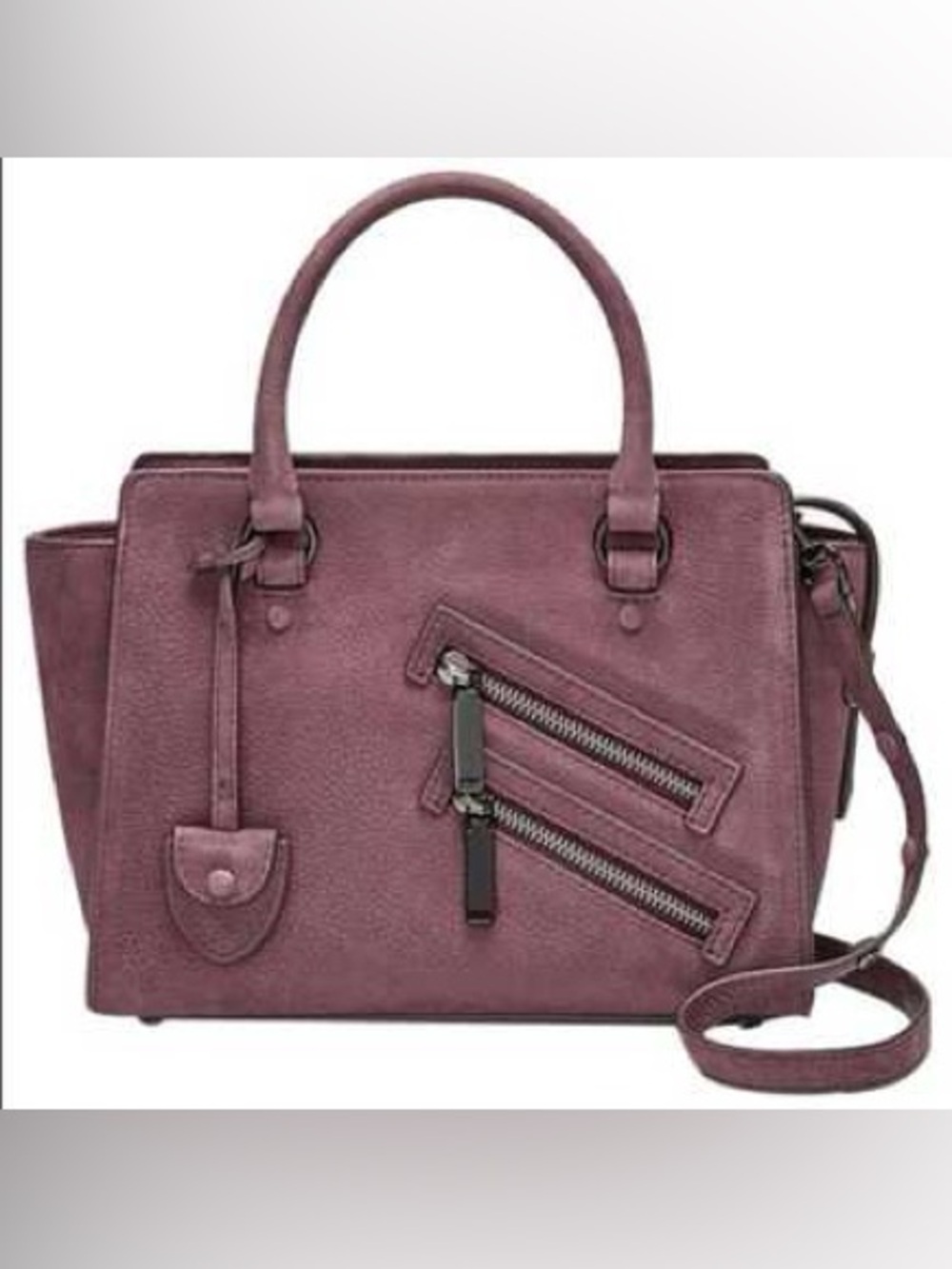 Rebecca Minkoff Plum-Red Leather Structured Satchel